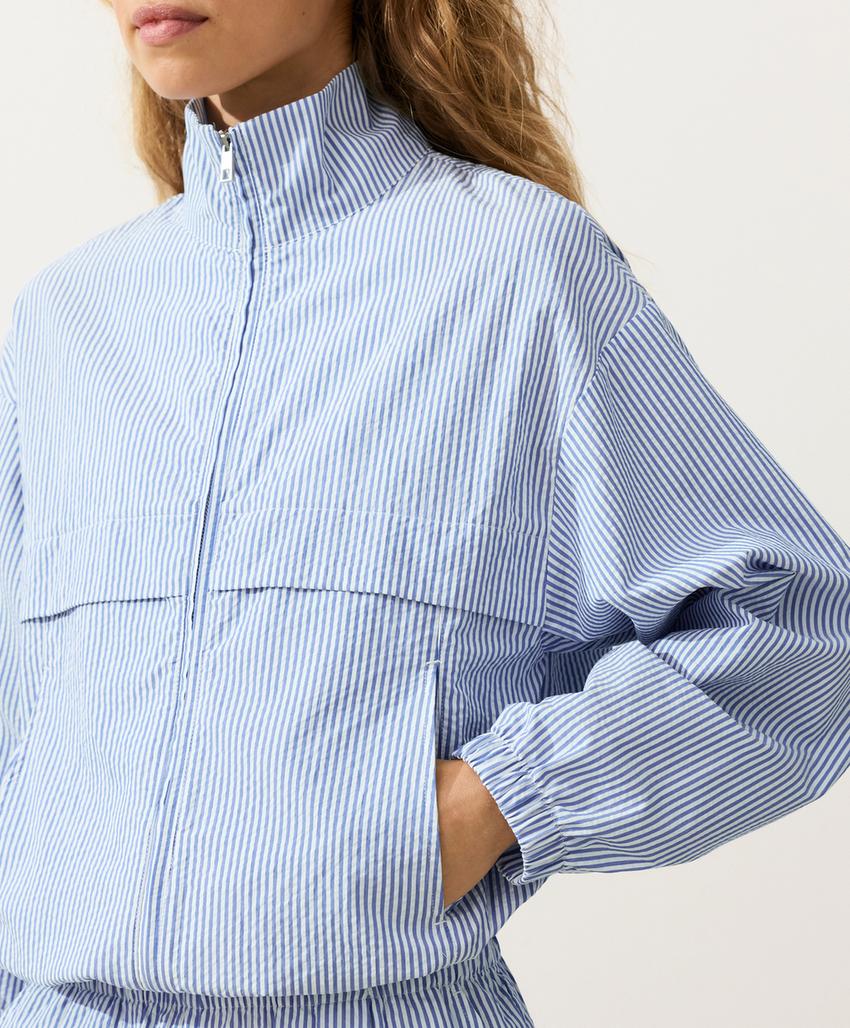 Куртка-track из смесового хлопка в полоску