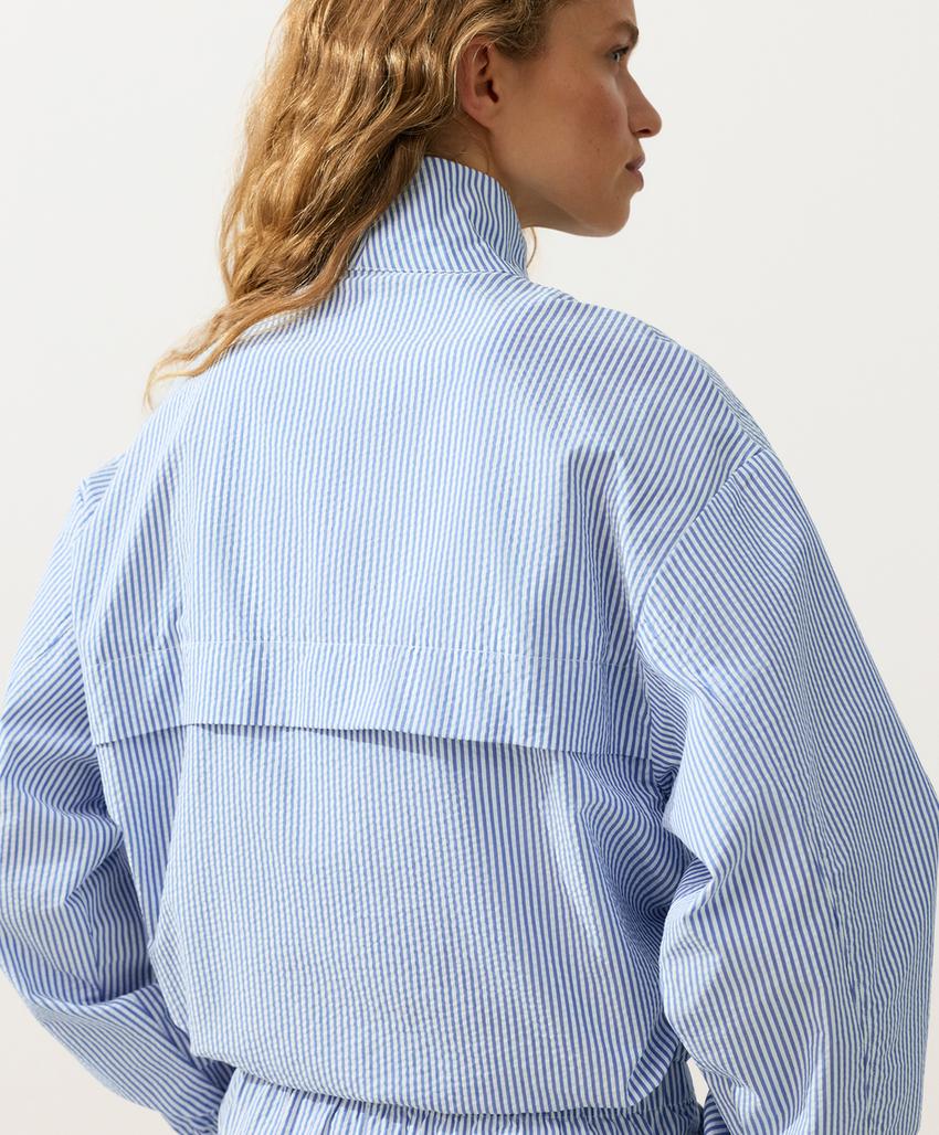 Куртка-track из смесового хлопка в полоску