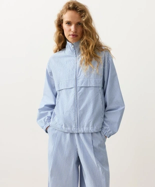 Куртка-track из смесового хлопка в полоску- Заказать в России