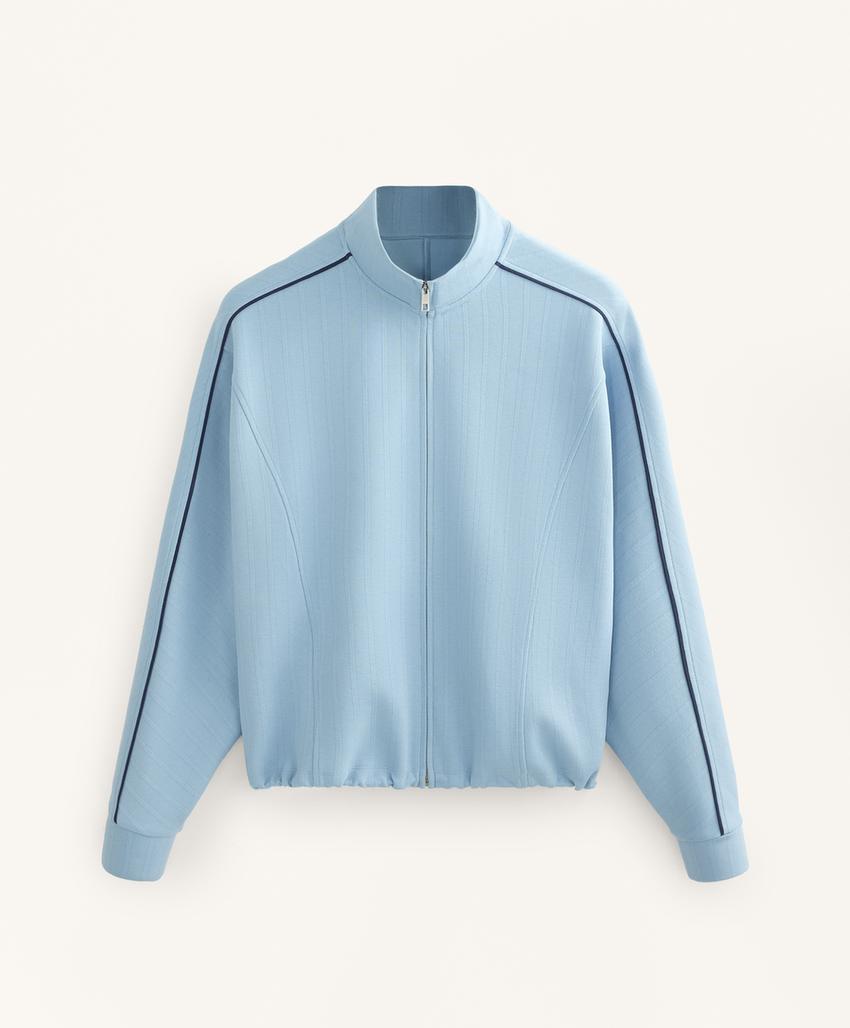 Куртка пике с боковым Piping из хлопка