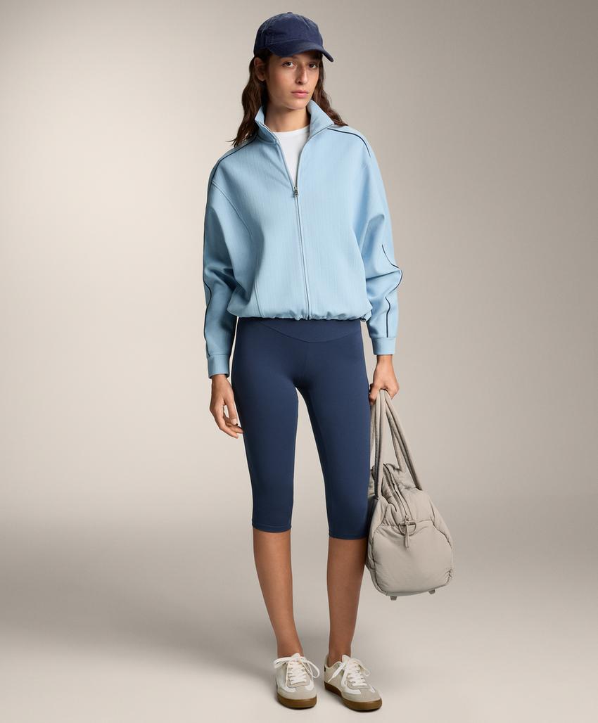 Куртка пике с боковым Piping из хлопка