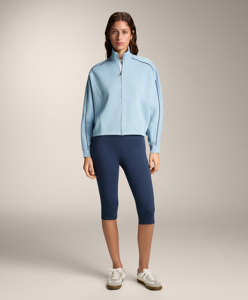 Куртка пике с боковым Piping из хлопка