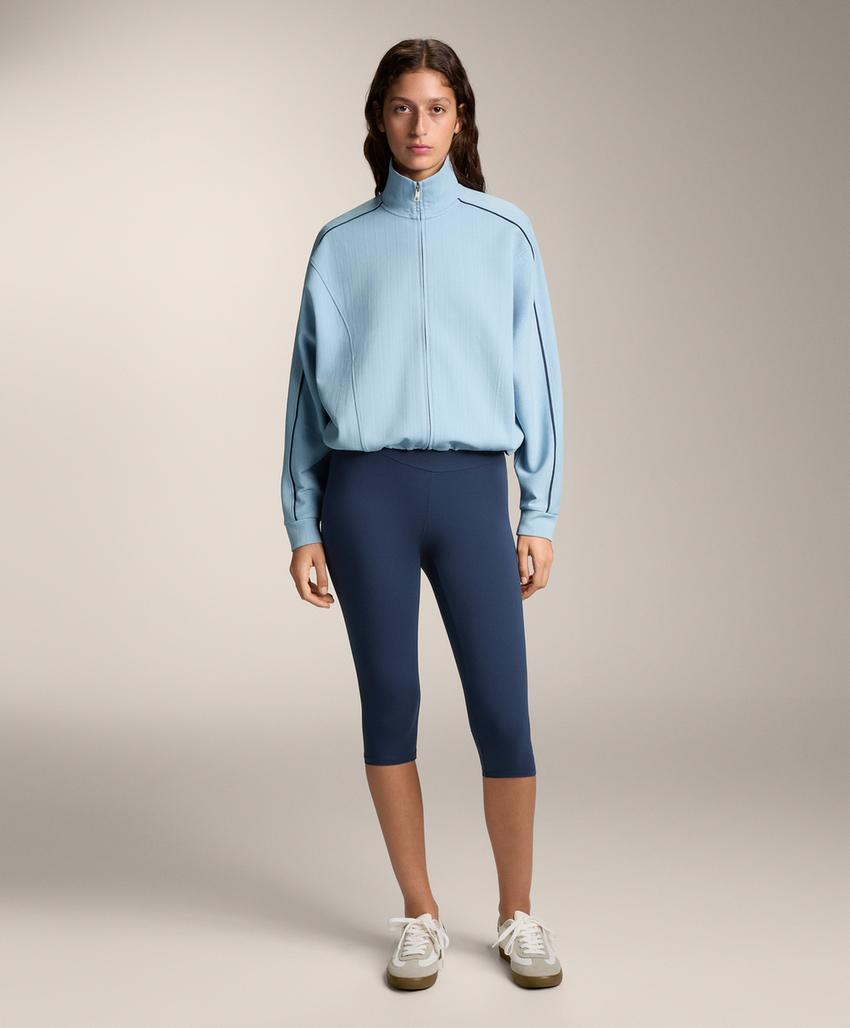 Куртка пике с боковым Piping из хлопка