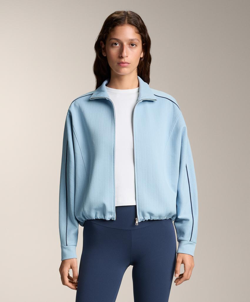 Куртка пике с боковым Piping из хлопка