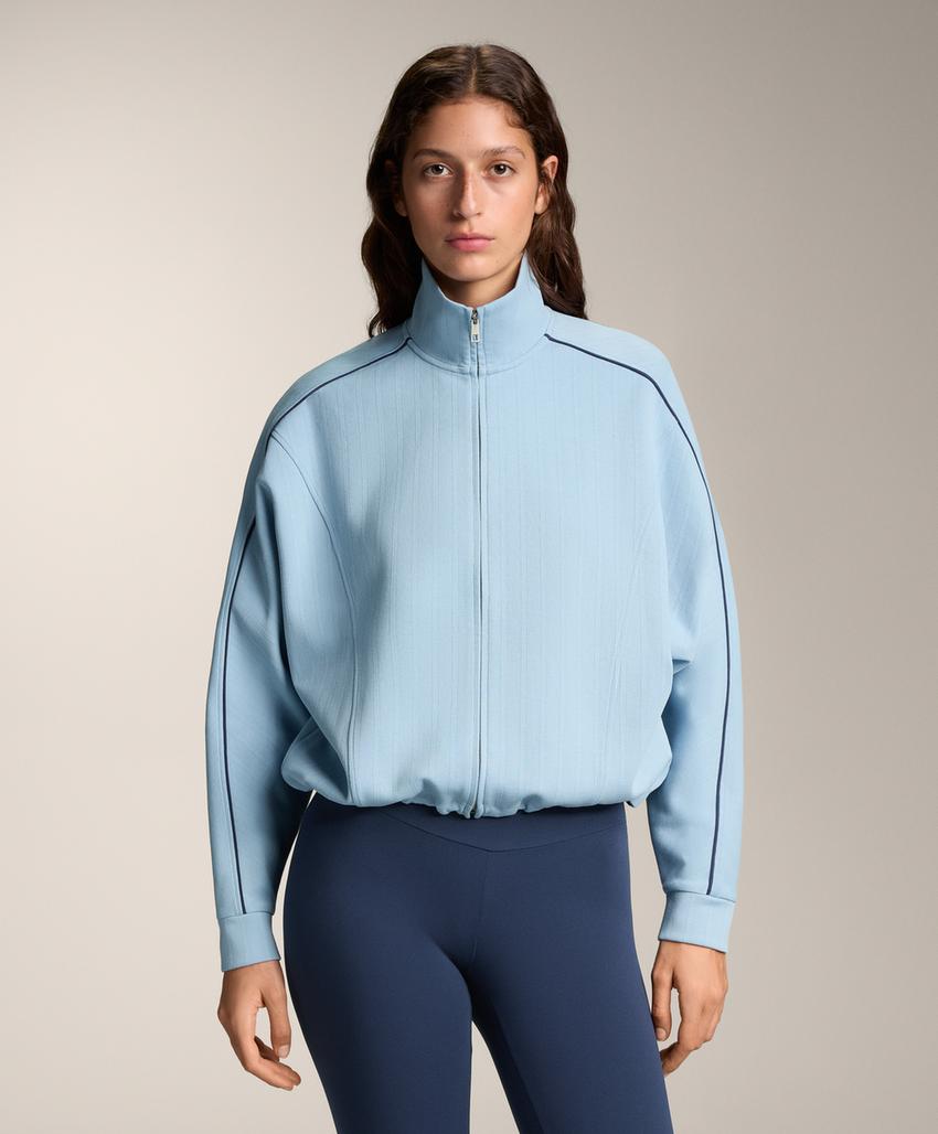 Куртка пике с боковым Piping из хлопка