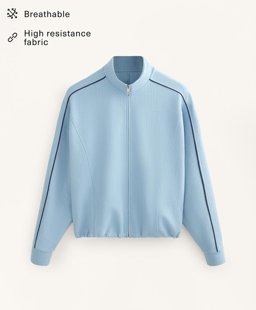 Куртка пике с боковым Piping из хлопка