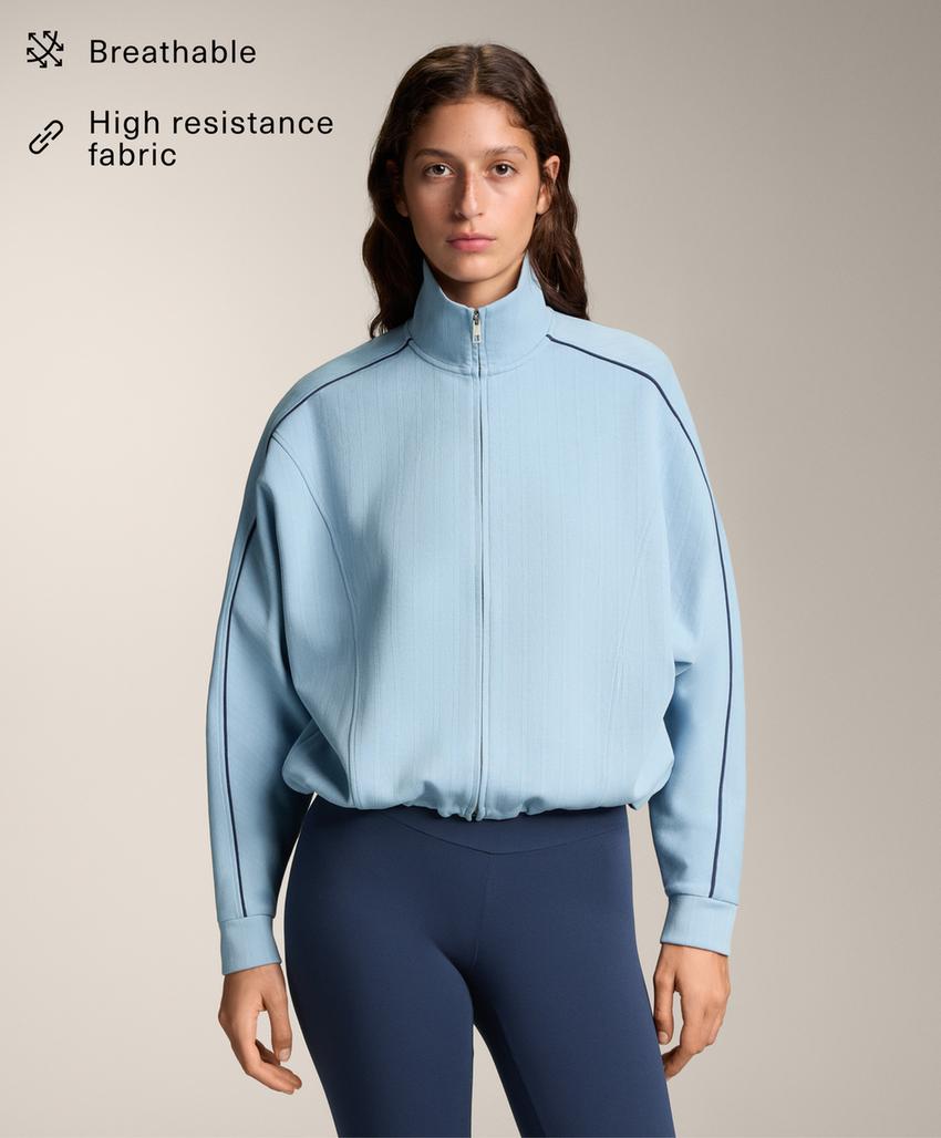 Куртка пике с боковым Piping из хлопка