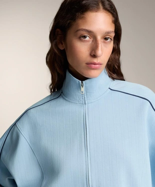 Куртка пике с боковым Piping из хлопка- Заказать в России