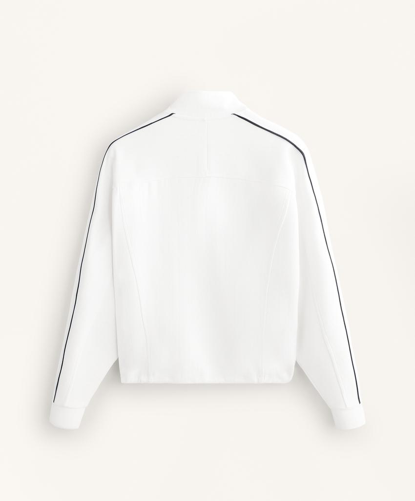 Куртка пике с боковым Piping из хлопка