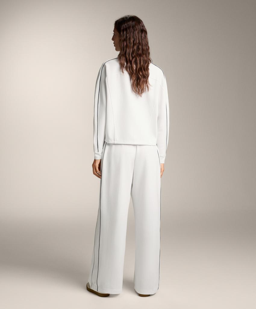 Куртка пике с боковым Piping из хлопка