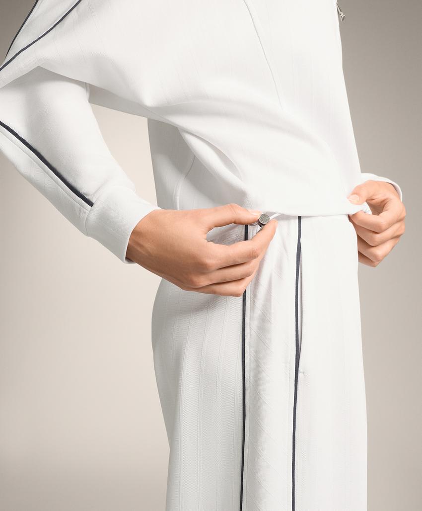 Куртка пике с боковым Piping из хлопка