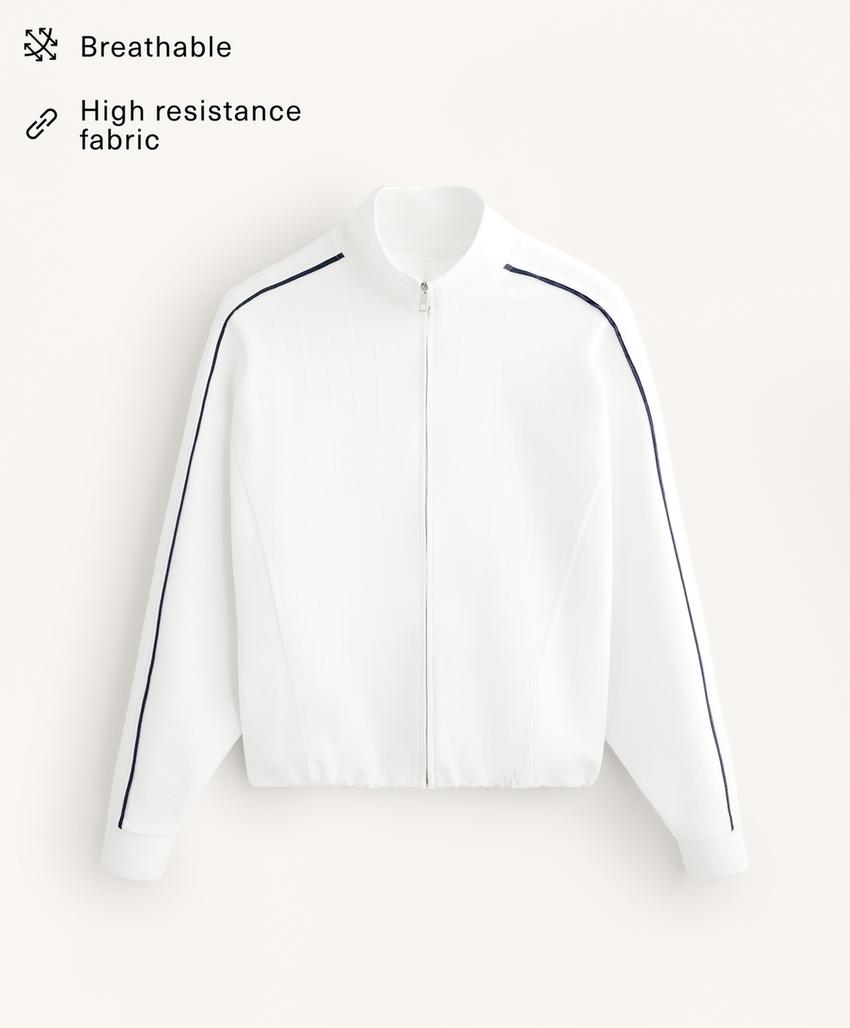 Куртка пике с боковым Piping из хлопка