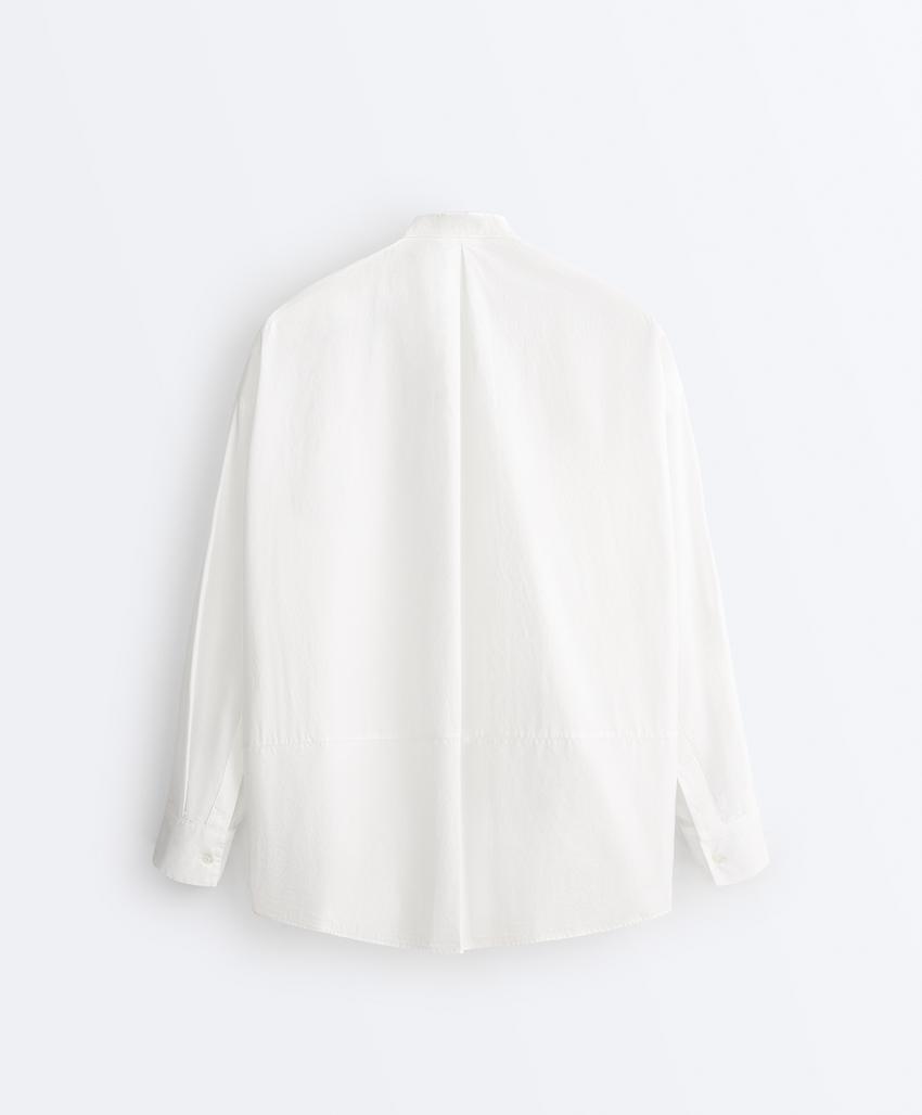 Рубашка с воротником-стойкой из 100% хлопка