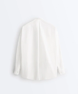 Рубашка с воротником-стойкой из 100% хлопка- Заказать в России