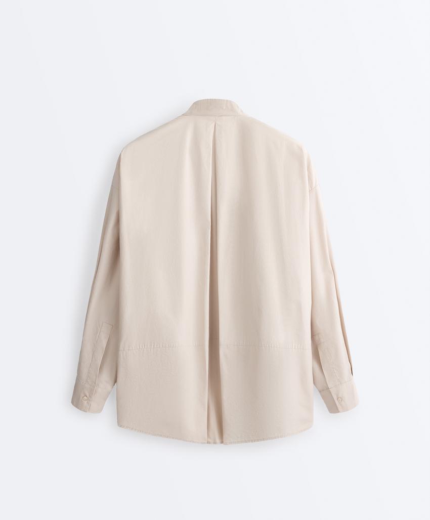 Рубашка с воротником-стойкой из 100% хлопка