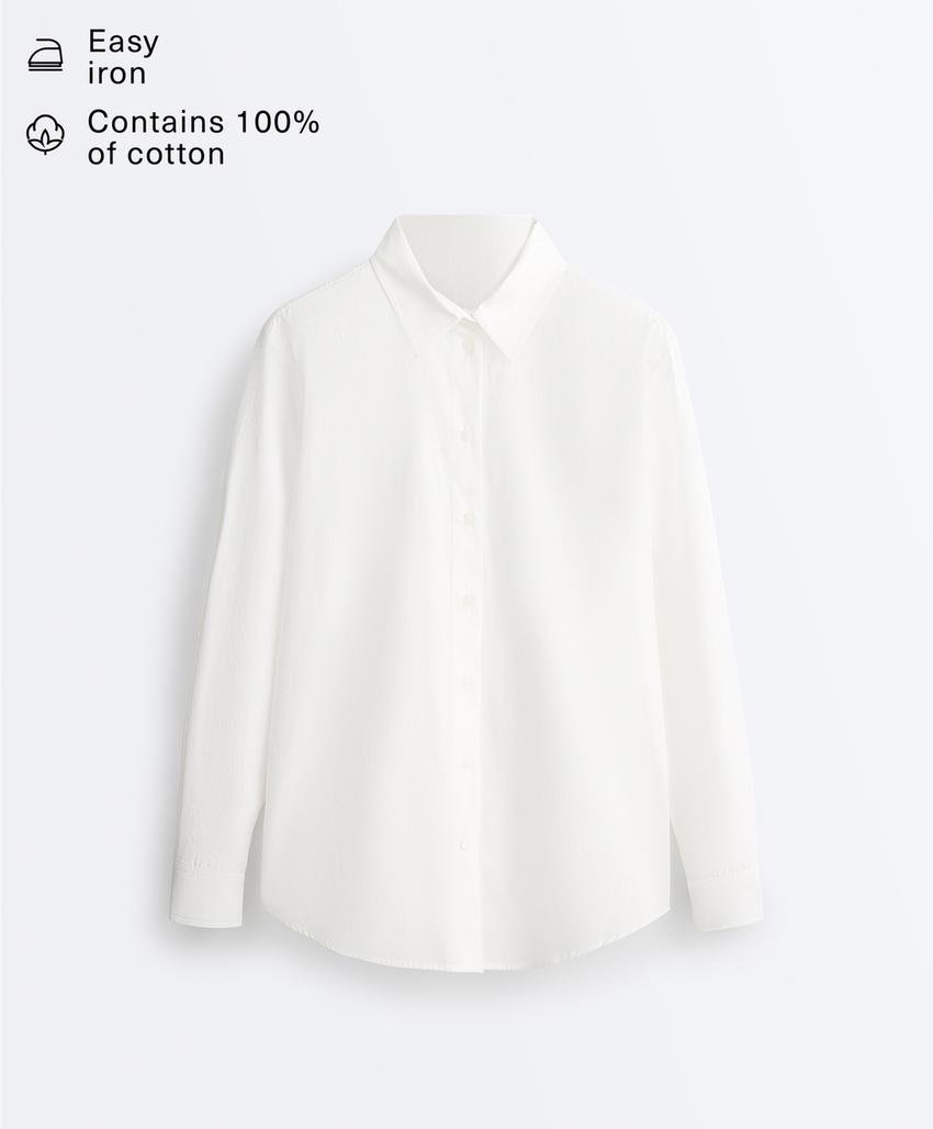 Рубашка из 100%-го хлопка с длинными рукавами