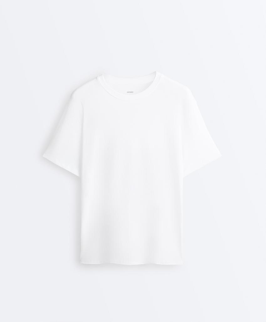 Футболка Oversize с короткими рукавами из смесового хлопка