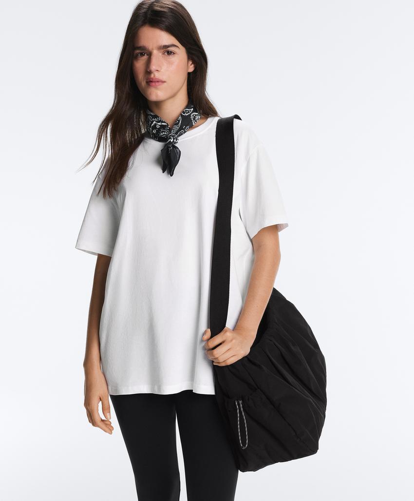 Футболка Oversize с короткими рукавами из смесового хлопка