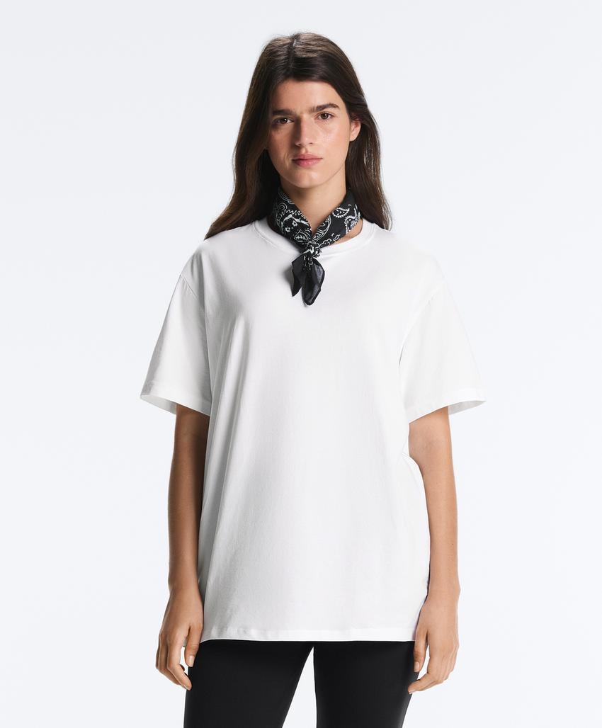 Футболка Oversize с короткими рукавами из смесового хлопка