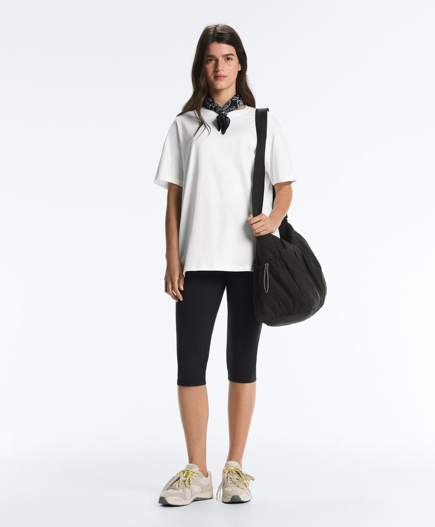 Футболка Oversize с короткими рукавами из смесового хлопка