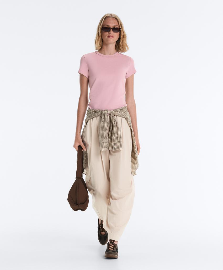 Футболка Rib Fit из смесового хлопка