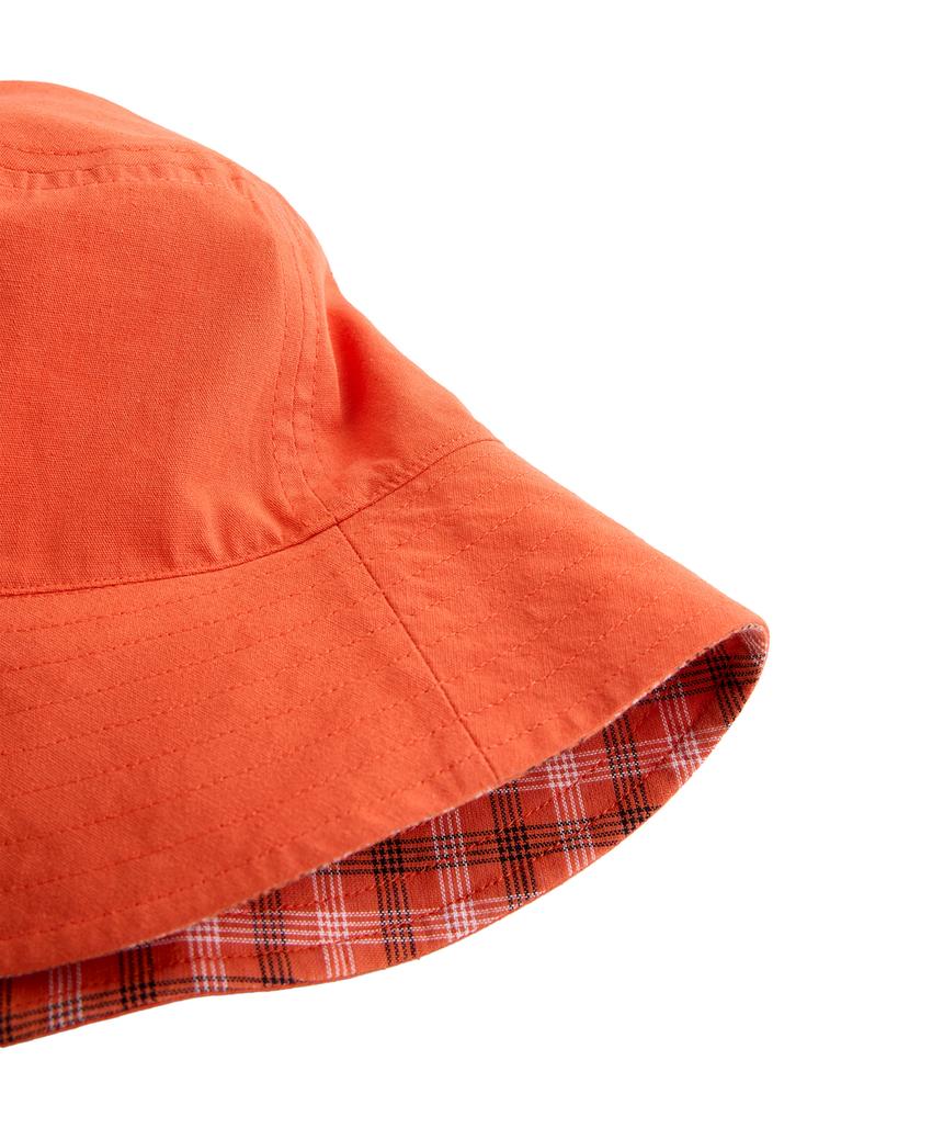 Двусторонняя панама из смесового хлопка в клетку