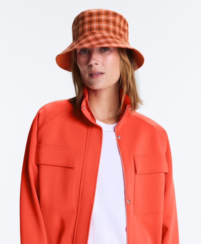 Двусторонняя панама из смесового хлопка в клетку