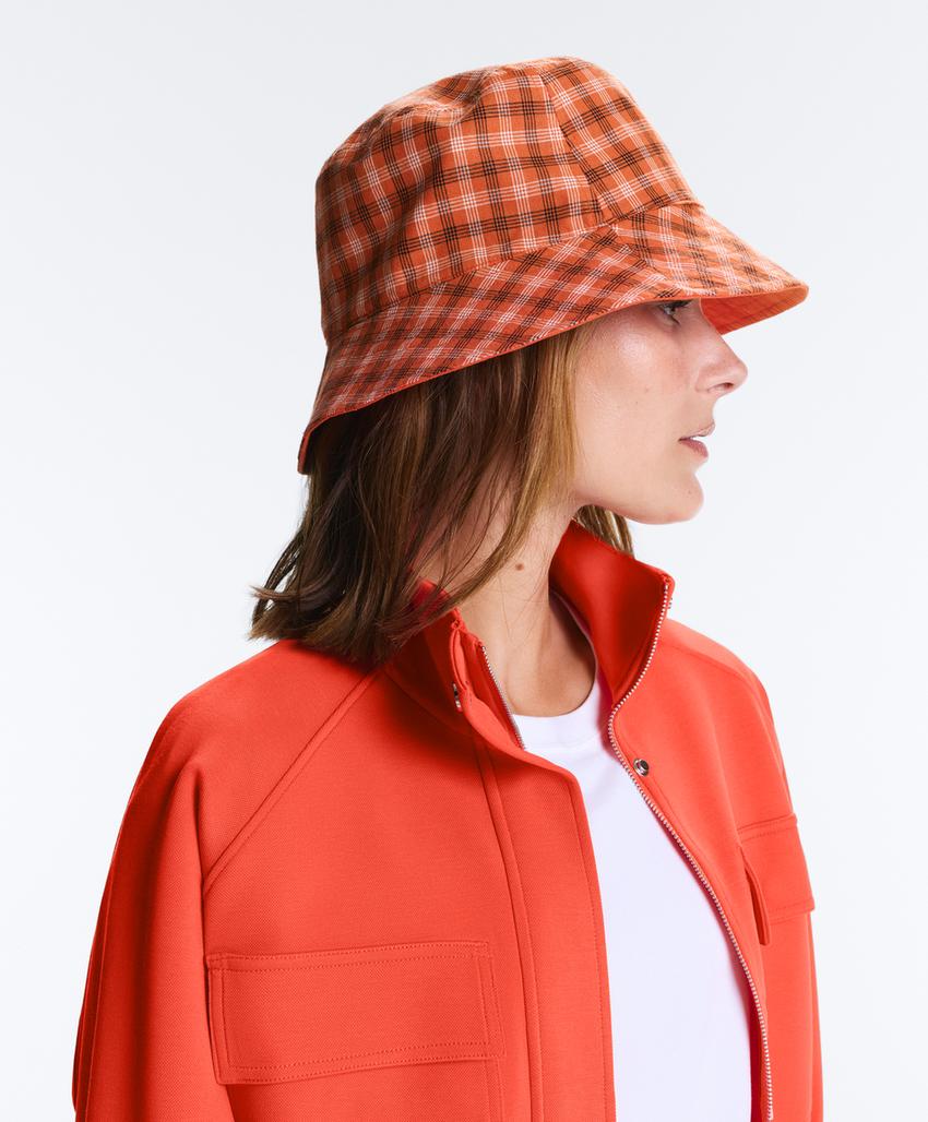 Двусторонняя панама из смесового хлопка в клетку