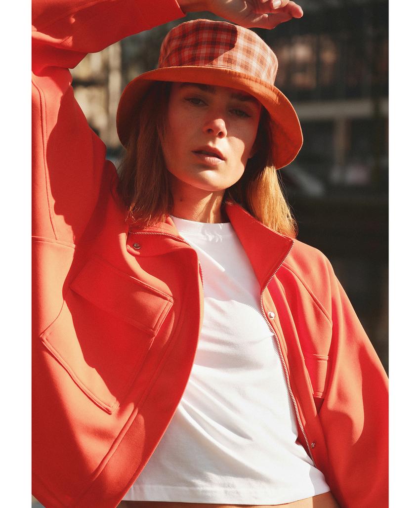 Двусторонняя панама из смесового хлопка в клетку