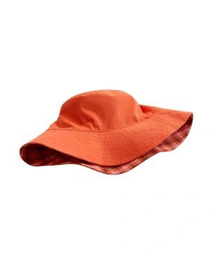 Двусторонняя панама из смесового хлопка в клетку- Заказать в России