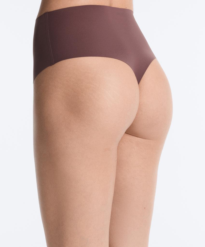 2 высоких трусов танга из смесового полиамида, Medium support