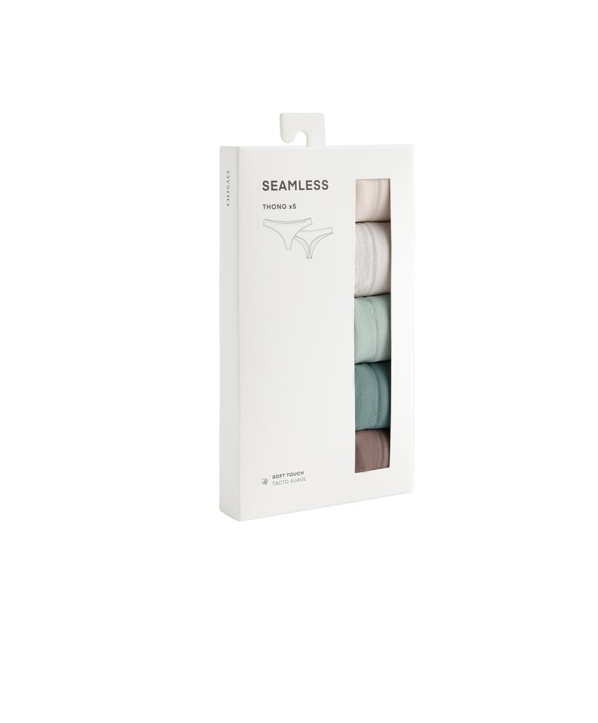 5 бесшовных трусов танга Seamless Soft touch с логотипом
