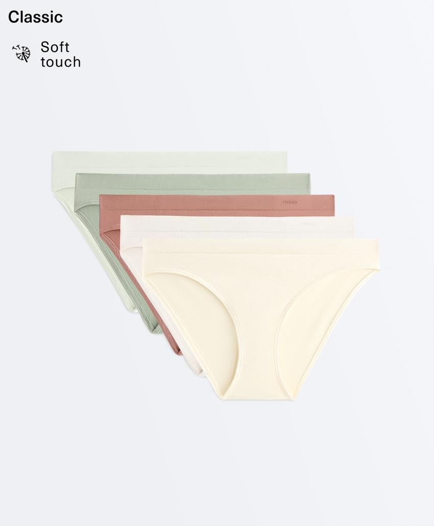 Набор из 5 бесшовных классических трусов Seamless из мягкой ткани
