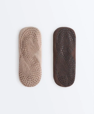 2 pairs of invisible cotton blend yoga and Pilates socks with crossover strap- Заказать в России