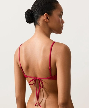 Топ бикини с треугольными чашками, вафельная ткань- Заказать в России