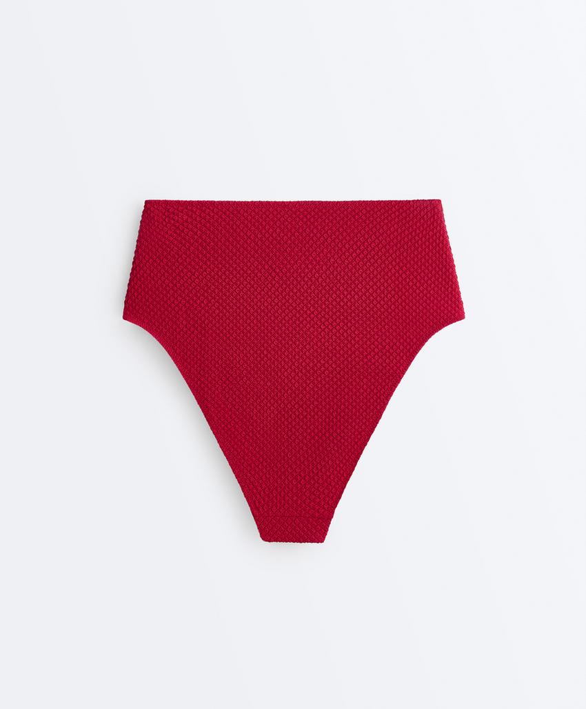 Классические высокие плавки бикини Waffle