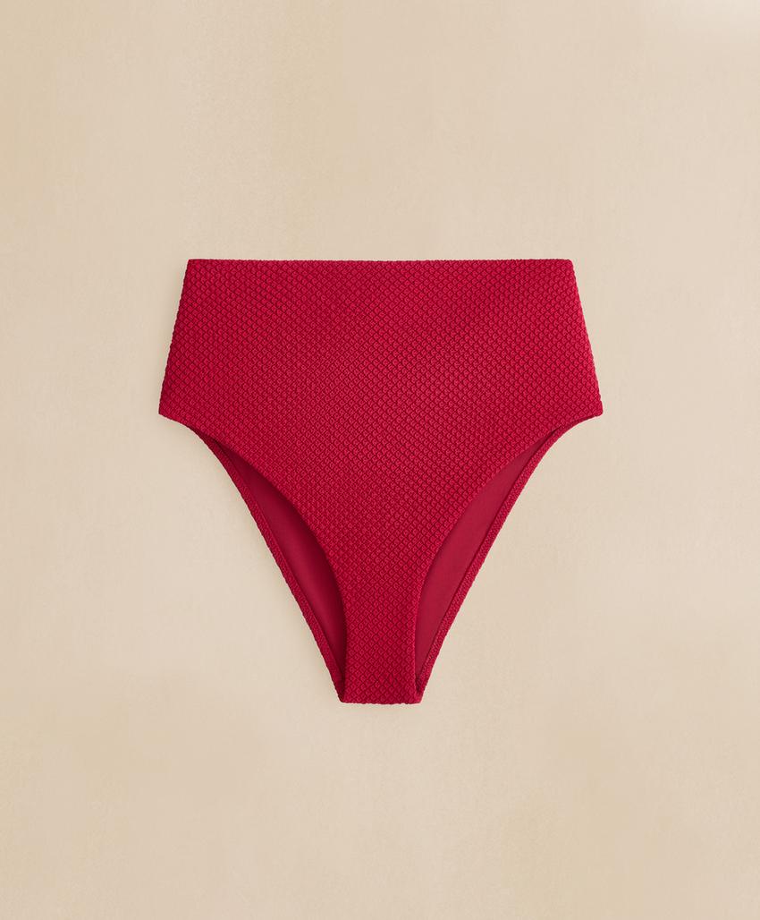 Классические высокие плавки бикини Waffle