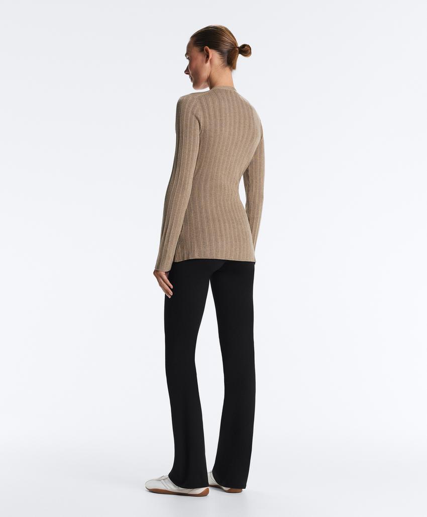 Длинная вязаная куртка Rib с боковой завязкой