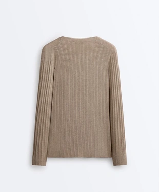 Длинная вязаная куртка Rib с боковой завязкой- Заказать в России