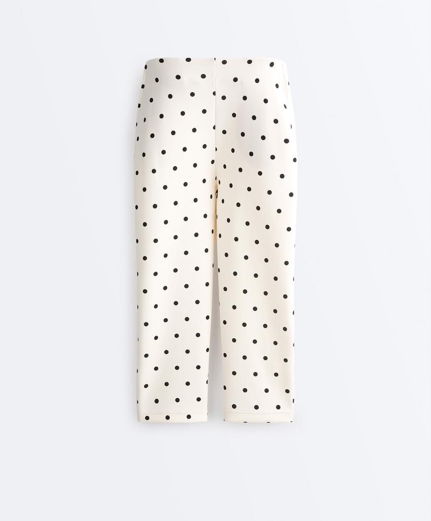 Брюки капри пике в горошек с хлопком