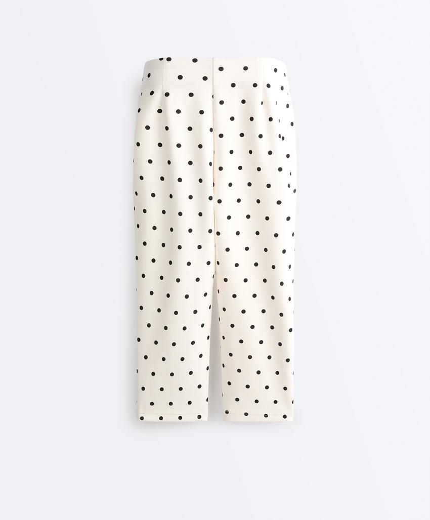 Брюки капри пике в горошек с хлопком