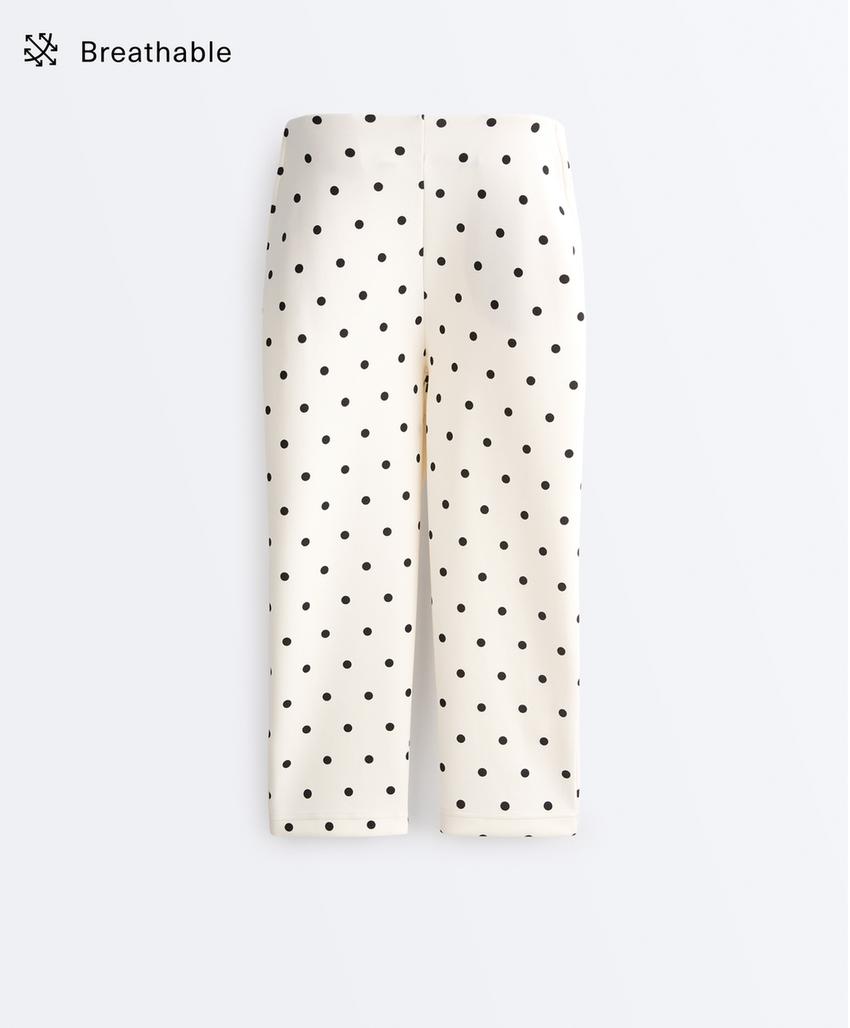 Брюки капри пике в горошек с хлопком