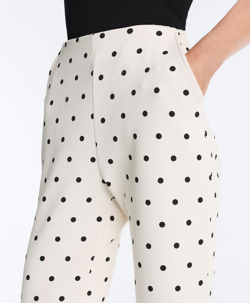 Брюки капри пике в горошек с хлопком