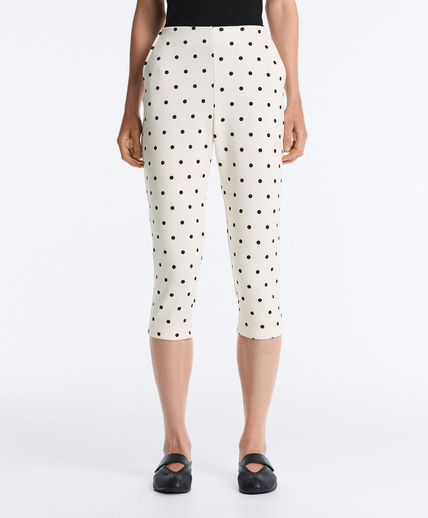 Брюки капри пике в горошек с хлопком
