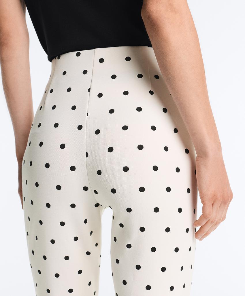 Брюки капри пике в горошек с хлопком