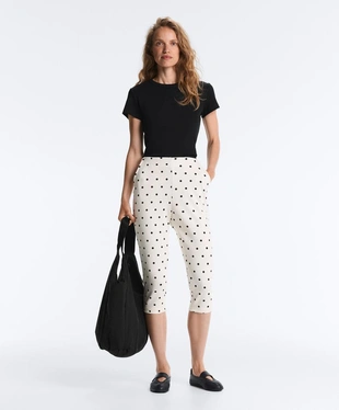 Купить OYSHO Брюки капри пике в горошек с хлопком