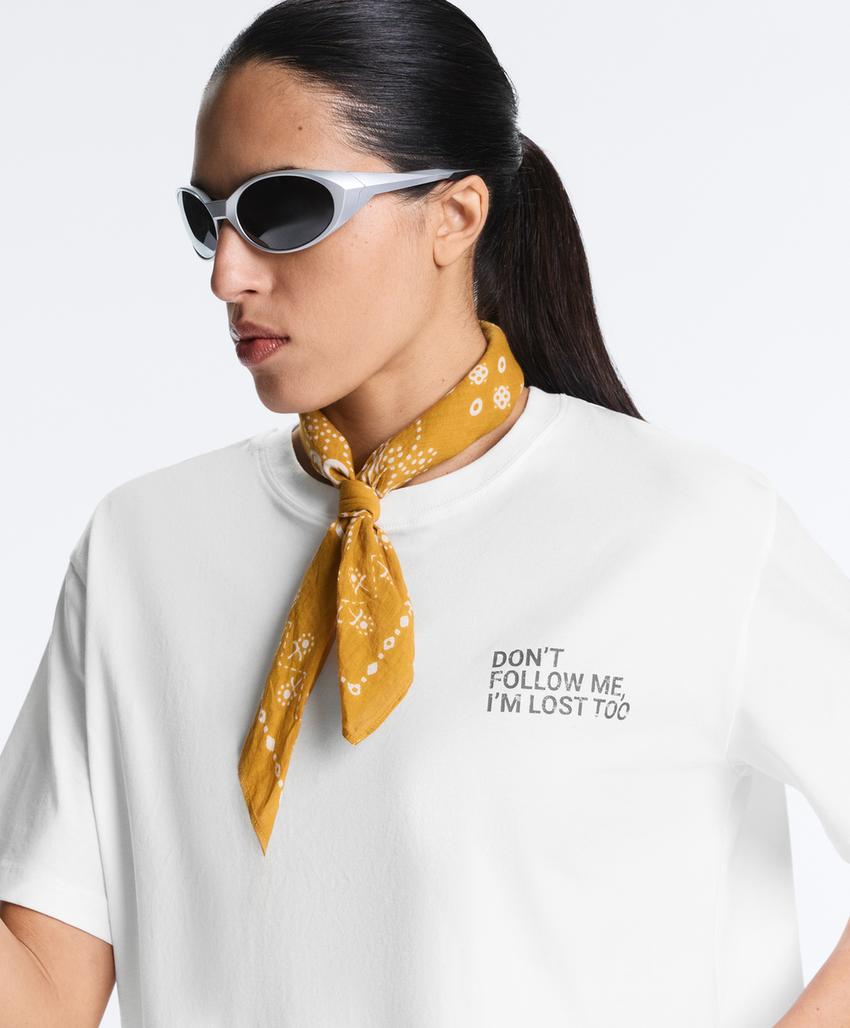 Футболка Boxy с надписью из смесового хлопка