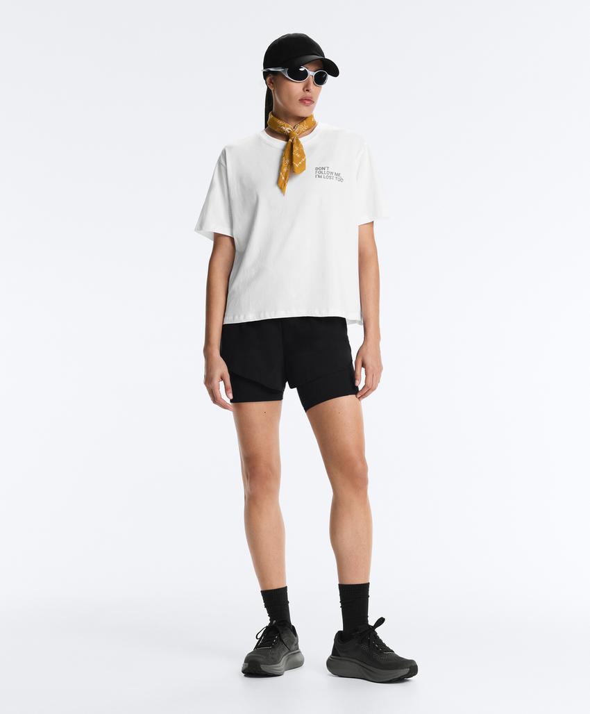 Футболка Boxy с надписью из смесового хлопка