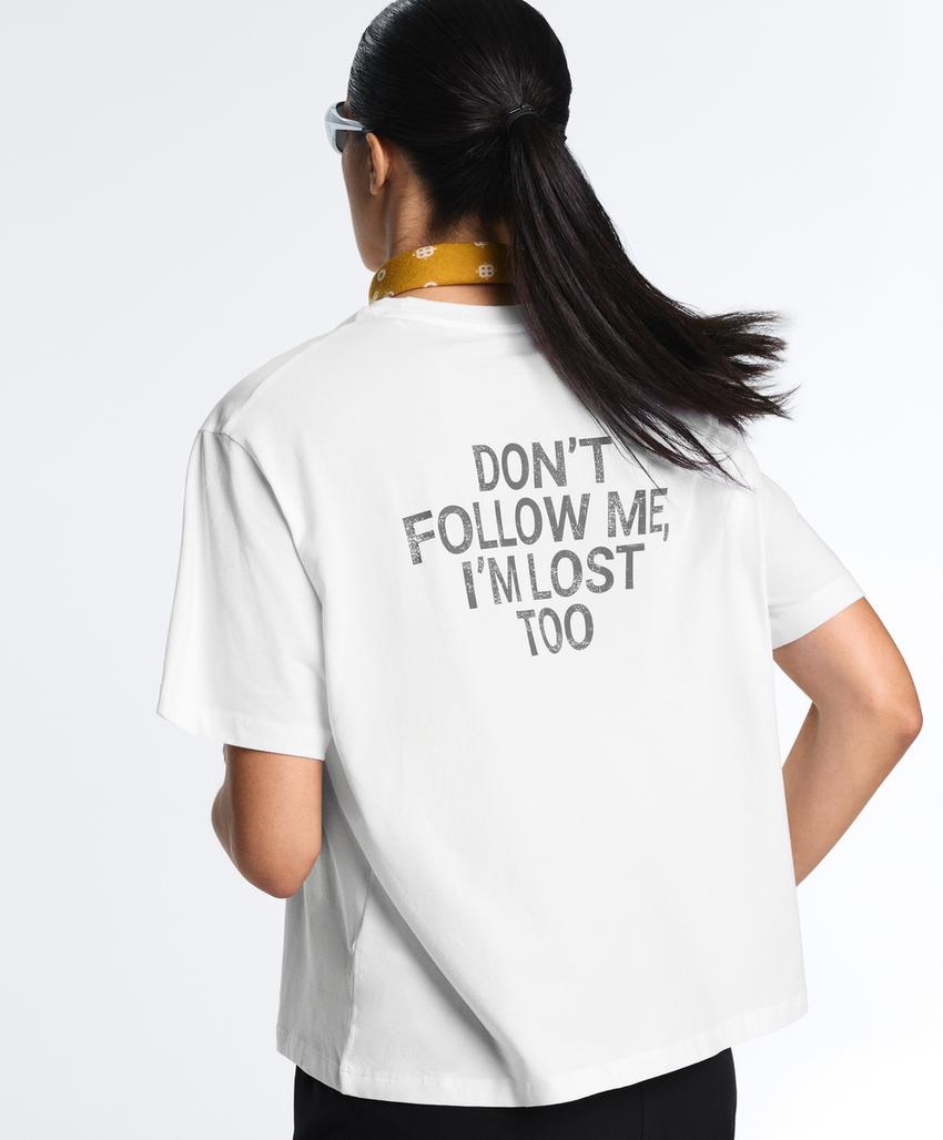 Футболка Boxy с надписью из смесового хлопка