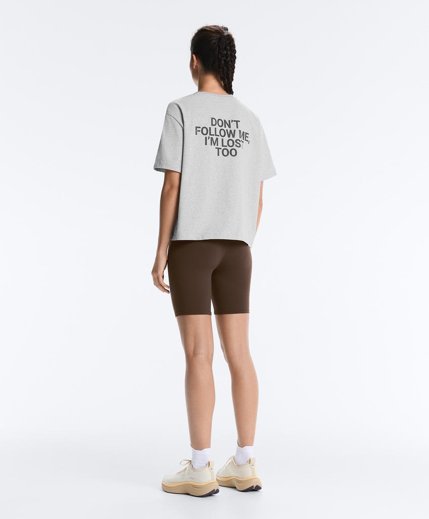 Футболка Boxy с надписью из смесового хлопка